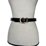 Brighton  Black Dress Belt with Gold Buckle and Smooth Finish Photo 0