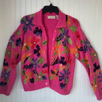 Sigrid Olsen  Pink Floral Cardigan Photo 0