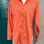 Ralph Lauren RARE vintage western wear bright peach pearl snap western top 12/M Photo 0