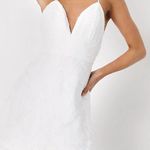 Lulus NWOT Mindful Muse White Woven Floral Burnout Skater Mini Dress Medium Photo 0