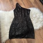 Lulus LULU’S Madina Black Sequin One Shoulder Bodycon Mini Dress Photo 2
