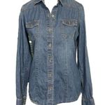 American Eagle  American Blue Premium Denim 100% Cotton long sleeve top EUC - S Photo 0