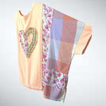 easel Size S (Oversized) Heart Patch Top in Peach Photo 3