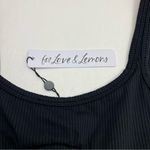 For Love & Lemons  Ribbed Black Bodysuit Tank Thong Back Womens Size‎ XS NEW Photo 1