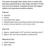 Mac Duggal Pleated Bodice Ombré Sleeveless V Neck Midi Dress Photo 6