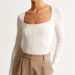 Abercrombie & Fitch A&F Modal-Blend Collection Long Sleeve Square Neck Bodysuit Photo 0