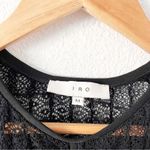 IRO  Camille Cold Shoulder Crochet Mesh Knit Blouse in Black Photo 2