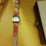Coach Watch 0221 Swiss Quartz Stainless Square Face Watch Multicolor Leather Photo 6