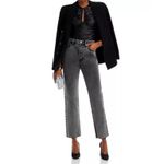 AQUA  Studded Jeans High Rise‎ Straight Leg Cropped Gray Wash Size 28 Photo 2