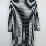 J.Crew | Blue White Striped Side Zip Knit Dress Photo 3
