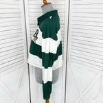 Disney  Bambi Rugby Stripe Cropped Polo Shirt Green White Small Long Sleeve Photo 1