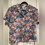 VTG 80s Lauren Lee Under the Sea Ocean Pastel Short Sleeve Button Down Size 12 Purple Photo 0