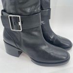 via spiga  Garnett Boots Size 6.5 Black Zipper Buckle Tall Leather Heeled Western Photo 3