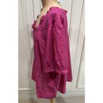 Talbots  Pink Floral Embroidered Blouse Square Neck Top Milkmaid Peasant Photo 5