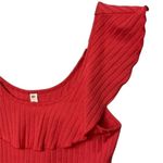 BP . Ruffle Rib Knit Tank Pink Coral Ruffle Size Large Sz L New Without Tag Photo 3