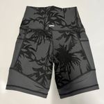 Aerie  Tropical Print Side Pocket Bike Shorts in Black & Gray Photo 1
