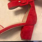 Kurt Geiger  Vibrant Red Suede Heels Photo 4