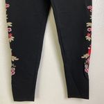 Paparazzi Leggings Womens Size Medium Black Floral Embroidered Boho Flowers Photo 5