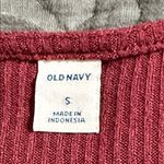 Old Navy  women’s small Knit Wrap Dress Wine Long Sleeve Tie Front Stretch ribbed Photo 9