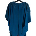 Sachin + Babi Wren Moroccan Blue Cape Embroidered Gown Size 4 Photo 9