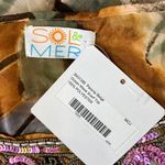 Sol & Mer Brown Print Sequins Ocean Wave Sheer Short Sleeve Scarf Top NEW OS Size undefined Photo 4