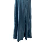 Birdy Grey  Shiny Satin Kensie One Shoulder Maxi Gown Dress French Blue Small Photo 8