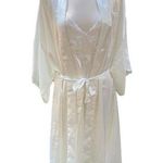 Vintage Val Mode Nightgown And Robe Set Bridal White Floral Polyester Large Photo 0