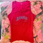 los angeles angels baseball y2k rhinestone bling red tank top cami Size M Photo 3