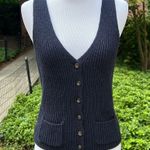 Brandy Melville Navy Elizabeth Wool Button Vest Photo 1