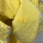 April Cornell Quilted Jacket Medium Yellow Blue Applique Oversized Cottagecore Photo 7