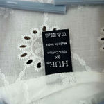 Hue White Cotton Eyelet Camp Shirt Scalloped Summer Plus Size 3X Cottagecore Photo 3