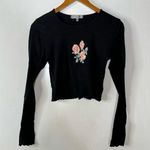 Truly Madly Deeply  Rose Cropped Long Sleeve Shirt Size Small Photo 0