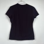 PUMIEY Women's Crew Neck Short Sleeve Top Double Lined Slim Fit T Shirts Black L Size L Photo 5