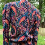 70's 80's Vintage Patty O’Neil Paisley Suede Waist Dress Size 4/6 (vintage 10) Blue Photo 5