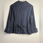 Jessica London  Women's Sz 18W Blue Denim One Button Blazer With Ruffles Photo 4