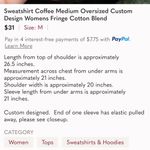 The Comfy But First Coffee Boutique Custom Sweatshirt Green Oversized Womens Medium Photo 8