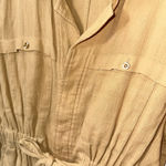 L'Academie Kaisi Romper Cotton Tie Waist Gauze Tan Khaki Utility Small EUC Photo 9