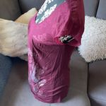 DKNY JEANS Burgundy Flower Design Top Size M Photo 3
