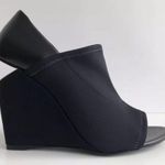 Alexander Wang Black Alla Stretch Leather Neoprene Wedge Pumps. Size 39.5 Photo 9
