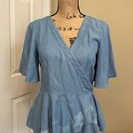 Loft crossbody short sleeve flowy top size small Photo 4