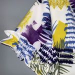 Chico's Chico’s Costa Collage Short Ruffle Sleeve Tunic Blouse Amparo Blue Pattern Med Photo 3