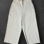 Athleta Cosmic Pants Size M Beige Wide Leg Elastic Waist Cropped Work Trousers Photo 0