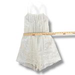 MINKPINK  White Eyelet Embroidered Romper‎ XS Boho Romantic Lace Scallop Hem Photo 2