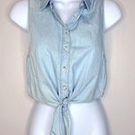 BDG ‎ Chambray Button Down Tie Waist Sleeveless Top Size S Photo 0