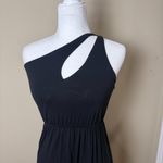 The Vanity Room Maxi Dress Black One Shoulder Cut Out Size Small Knit Photo 2