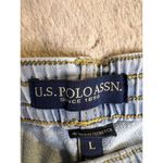 US Polo Assn. Women's Blue Chambray Elastic Waist Shorts Size L Standard Size L Photo 2