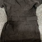 Women's Corduroy Mini Dress Short Sleeve Lapel Zip Up Belted Cowgirl Dress L Size L Photo 4