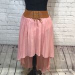 BOHO Vintage Chiffon Corset Skirt Western Tan Size L Photo 4