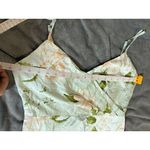 Lulus NWOT Large Radiant Occasion Light Green Floral Satin A-Line Maxi Dress Photo 6