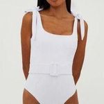 Beach Riot  Sydney Belted One-Piece Swimsuit, White, Small, BRAND NEW, $168 Photo 0